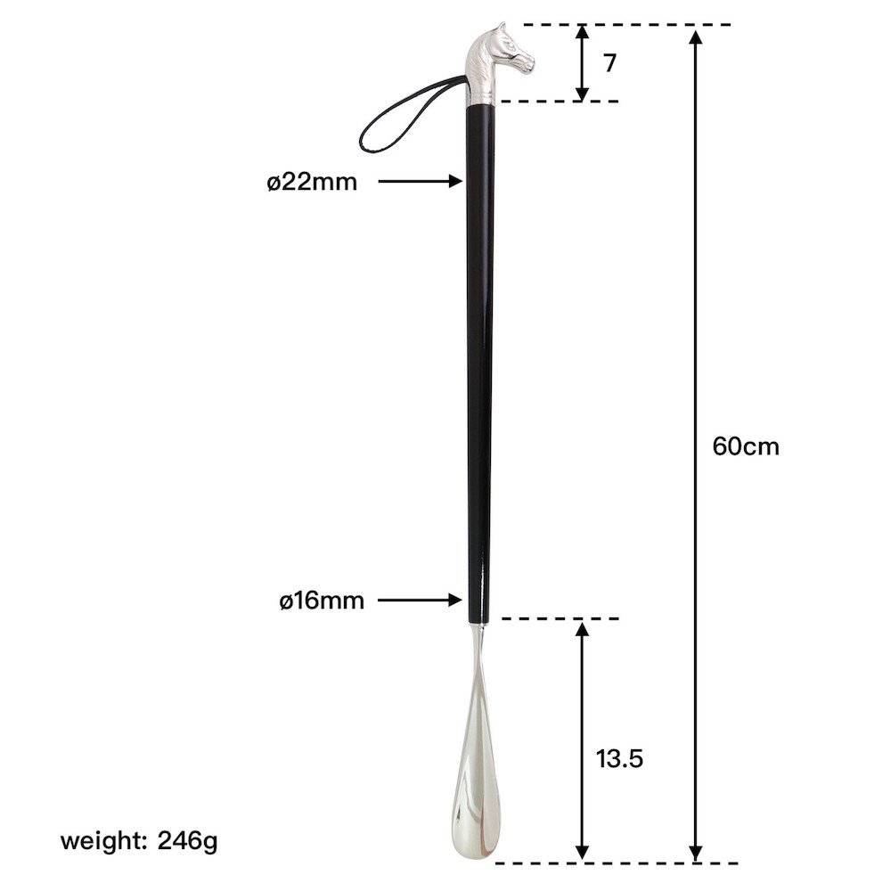 Wonderful Horse head Long Handle Wooden Metal Shoe 23.6" 4 Long Handle Wooden Metal Shoe