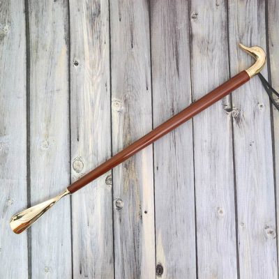 Shoehorn Brass Wood Goose Head