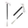 Brass Goose Head Shoe Horn with Wooden Long Handle 25.6" SILVER Comfortable 1 Brass Goose Head Shoe Horn