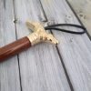 Long handle luxurious metal shoe horn Crocodile Head 23.6" GOLD