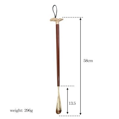 Long handle luxurious metal shoe horn Long Metal Shoe Horn with Wood Handle Solid Brass Animal Crocodile Head 23.6" Silver 11 luxurious metal shoe horn