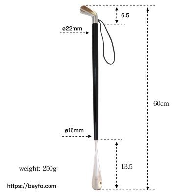 outstanding Extra-Long Shoehorn with Golf Handle 23.6" GOLD 11 Long Shoehorn with Golf Handle