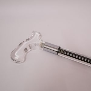 Lucite Clear Canes with Black Lines