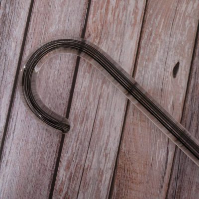 Clear Crook Walking Cane & black line