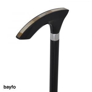 Wonderful Rubber wood and horn chips walking cane stick