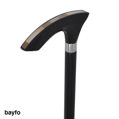 Wonderful Rubber wood and horn chips walking cane stick