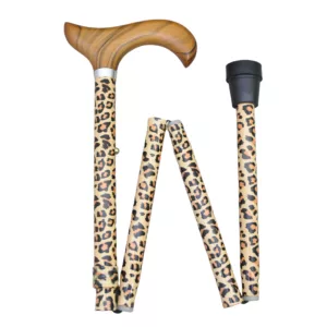Leopard Print Folding Walking Stick