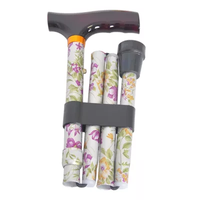 Beauty Flowers Travel Folding Adjustable Walking Cane