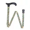 Best Fabric Texture patterns Green Floral Adjustable Folding Walking Stick
