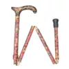Luxury Fabric Flowers Travel Folding Adjustable Walking Cane