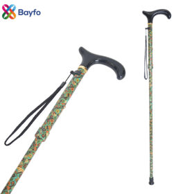 Fabric Texture patterns Green Floral Adjustable Folding Walking Stick