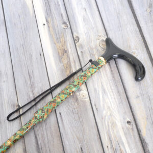 Fabric Texture patterns Green Floral Adjustable Folding Walking Stick