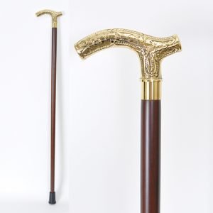 Engraving Brass Fritz Handle Walking Cane