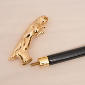 Gold Plated Cheetah Handle Cane