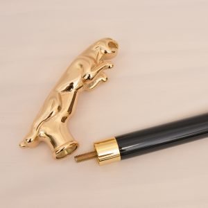Gold Plated Cheetah Handle Cane
