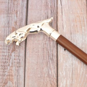 Silver-Plated Leopard Walking Cane