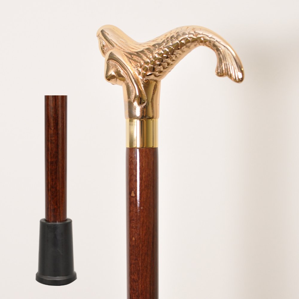 Brass Mermaid Handle Walking Cane 5 Brass Mermaid Handle Walking Cane