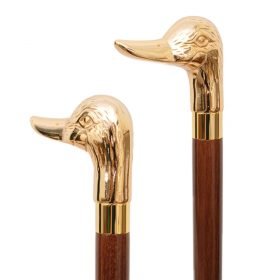 Unisex Duck Solid Cast Brass Handle Cane