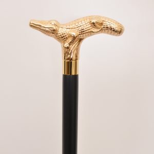 Gold Crocodile Alligator Wooden Walking Hiking Stick Cane 9 Crocodile Alligator Wooden Walking Hiking Stick Cane supplier
