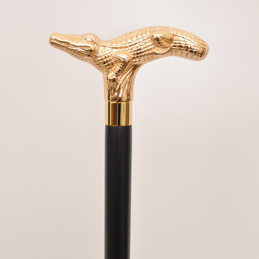 Gold Crocodile Alligator Wooden Walking Hiking Stick Cane 5 Crocodile Alligator Wooden Walking Hiking Stick Cane supplier