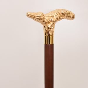Gold Brass Alligator Walking Cane 9 Gold Brass Alligator Walking Cane