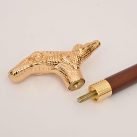 Gold Brass Alligator Walking Cane 15 Gold Brass Alligator Walking Cane
