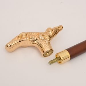 Gold Brass Alligator Walking Cane 10 Gold Brass Alligator Walking Cane