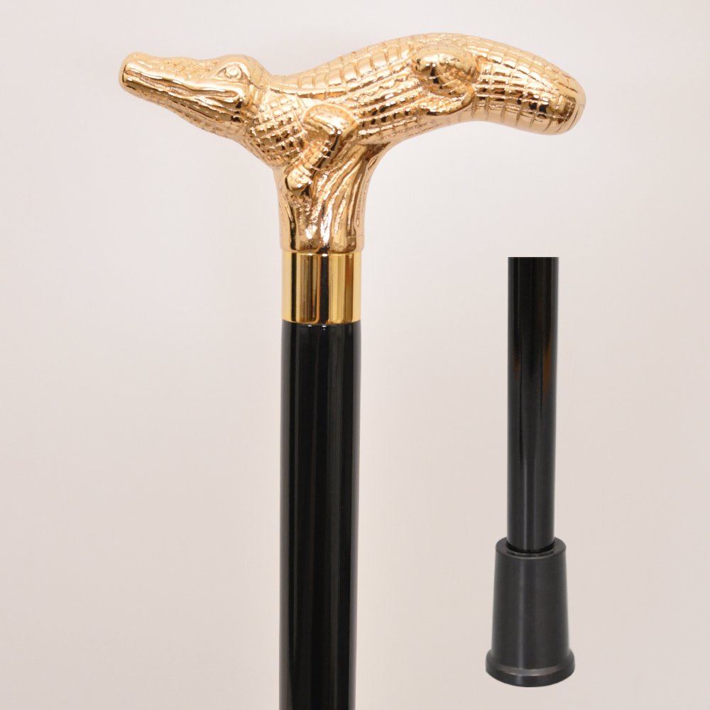 Gold Alligator walking cane 5 Gold Alligator walking cane manufacturer