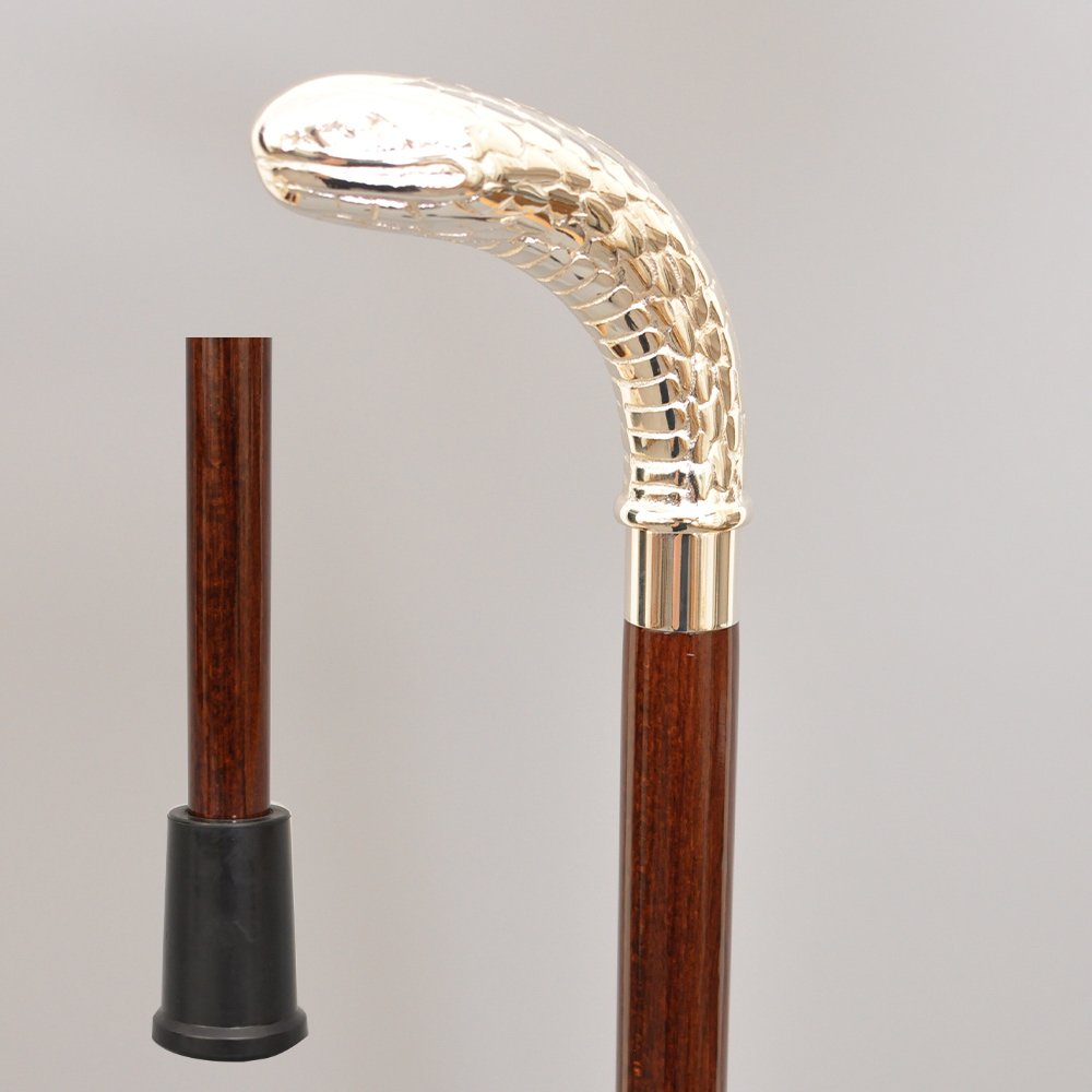 Vintage Brass snake Anaconda head handle wooden walking stick cane 5 Vintage Brass snake Anaconda head handle wooden walking stick cane