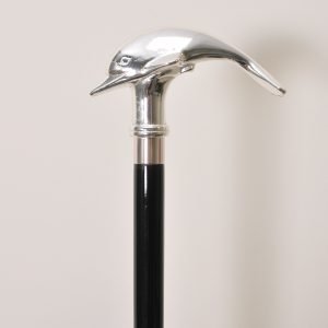 Silver Brass Dolphin Handle Walking Cane 7 Brass Dolphin Handle Walking Cane