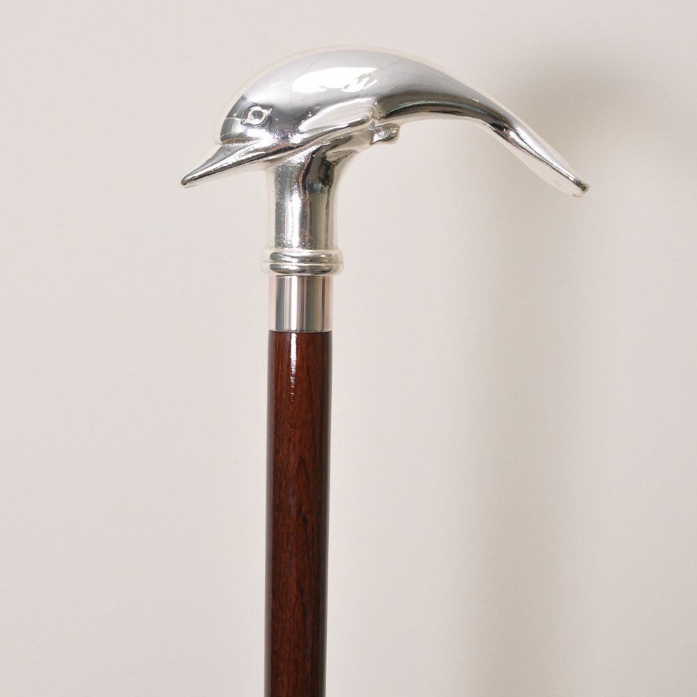 Dolphin Walking Cane Silver Derby Walking Stick 3 Dolphin Walking Cane Silver Derby Walking Stick