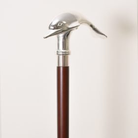 Solid Brass Dolphin Head Handle Walking Stick
