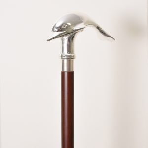 Solid Brass Dolphin Head Handle Walking Stick