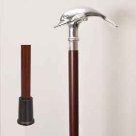 Solid Brass Dolphin Head Handle Walking Stick