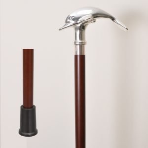 Solid Brass Dolphin Head Handle Walking Stick