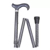 Height-Adjustable Floral-Patterned Folding Derby Walking Stick