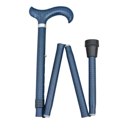 Adjustable Walking Stick with Patterned Derby Handle