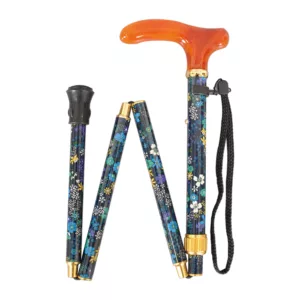Luxury Textile Fabric Wrap Type Folding Cane Floral Pattern