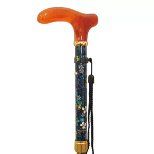 Taiwan manufacturer Luxury Textile Fabric Wrap Type Folding Cane Floral Pattern
