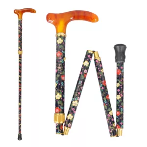 Luxury Floral Fabric-Wrapped Walking Stick