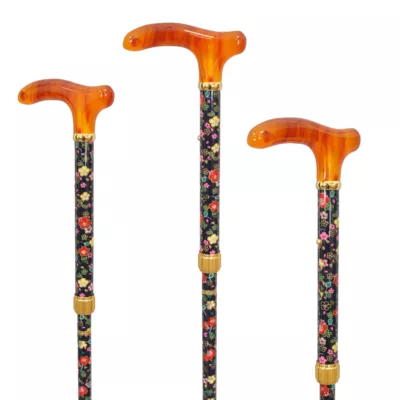 Luxury Floral Fabric-Wrapped Walking Stick