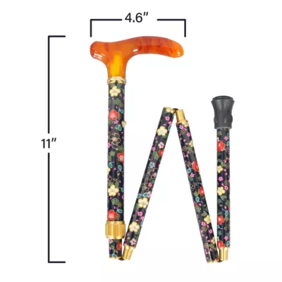 Luxury Floral Fabric-Wrapped Walking Stick manufacturer