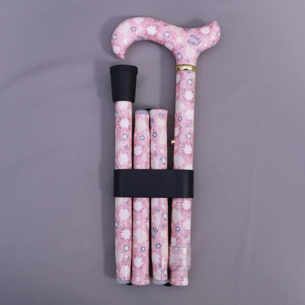 Pink Ladies Folding Cane【AA.004】 4 walking cane, walking stick, foldable cane, adjustable cane, senior cane, mobility aid, lightweight walking stick, made in Taiwan