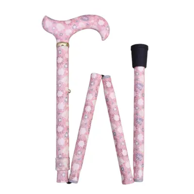 Pink Ladies Folding Cane【AA.004】 6 Pink Ladies Folding Cane