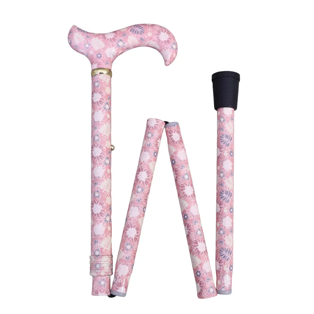 Pink Ladies Folding Cane【AA.004】 3 Pink Ladies Folding Cane