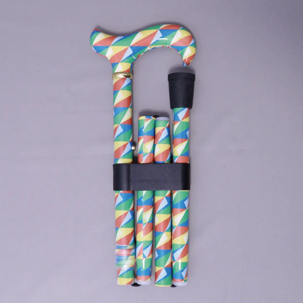 Vibrant Colorful Collage Adjustable Designer Cane【AA.008】 4 supplier Vibrant Colorful Collage Adjustable Designer Cane
