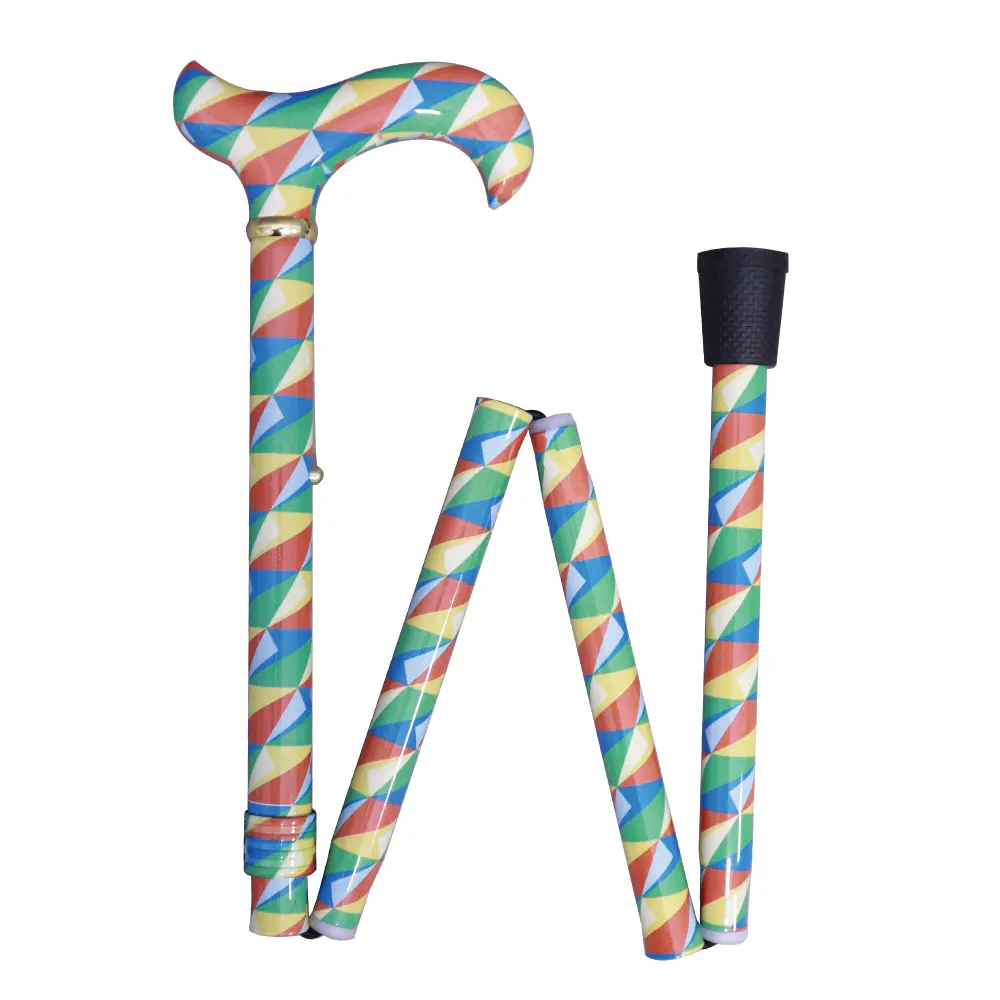 Vibrant Colorful Collage Adjustable Designer Cane【AA.008】 3 Vibrant Colorful Collage Adjustable Designer Cane