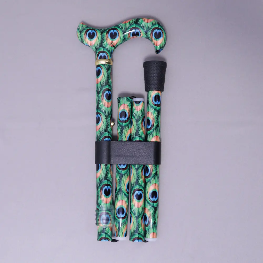 Peacock Folding Walking Stick【AA.010】 4 Peacock Folding Walking Stick Taiwan Manufacturer