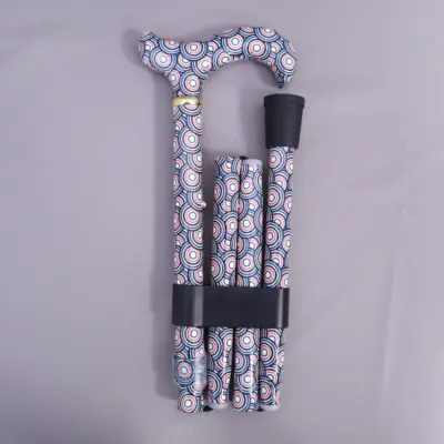 Fashion Folding Walking Stick Concentric Circles【AA.005】 7 Safety walking stick, foldable sticks, adjustable sticks, senior stick, mobility aid, lightweight stick, made in Taiwan