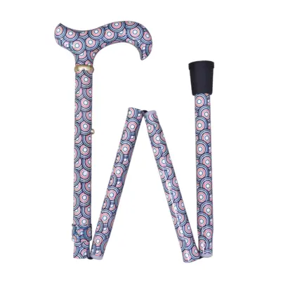 Fashion Folding Walking Stick Concentric Circles【AA.005】 6 Safety Fashion Folding Walking Stick Concentric Circles